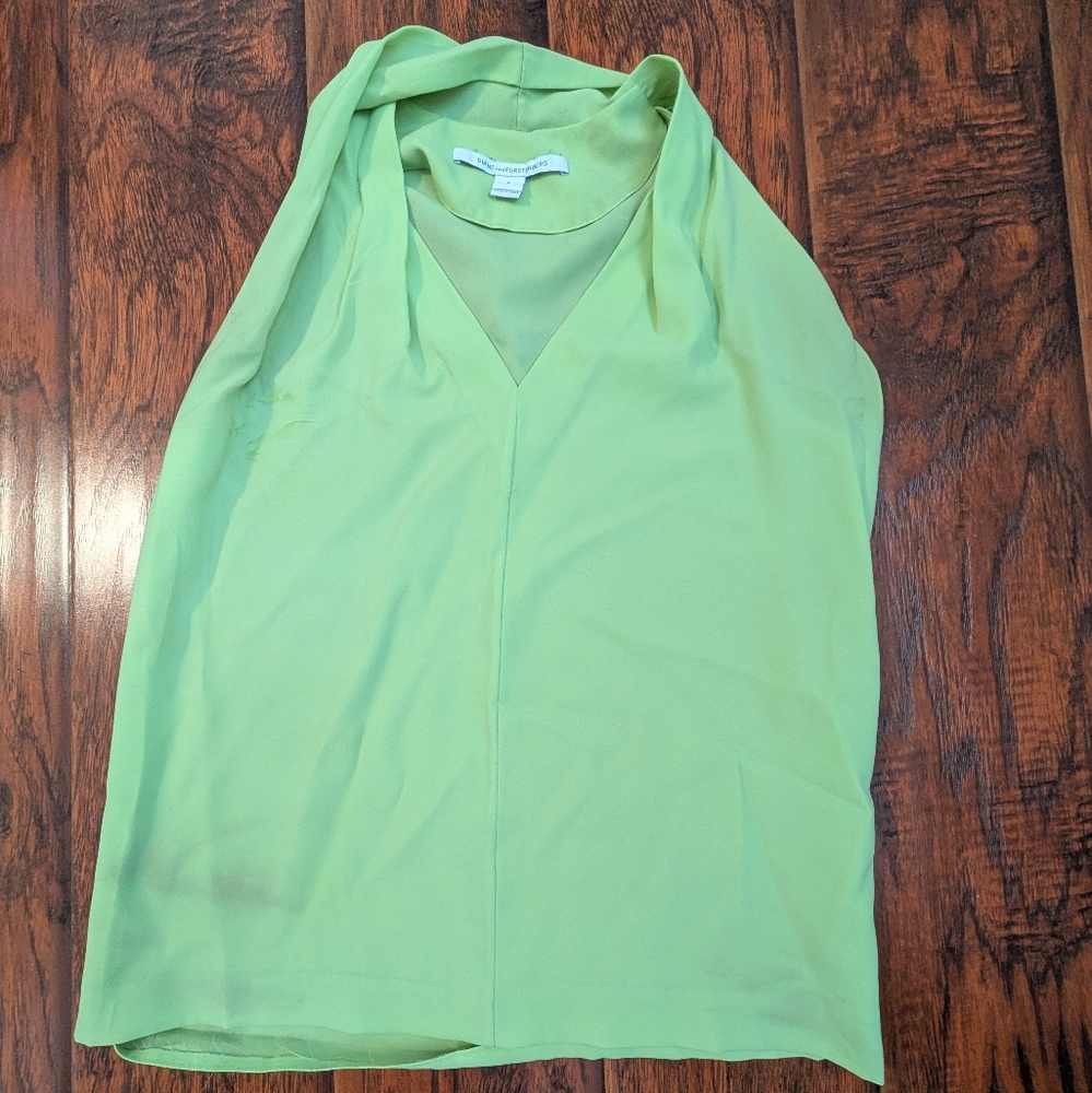 Diane Von Furstenberg Green Reagan Top
